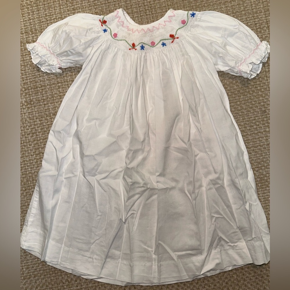 Mom & Me Smocked White Dress